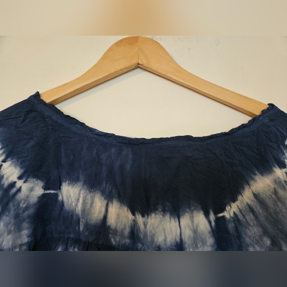 knox Rose Dye Blue Top 4X  NWT Blouse - Picture 3 of 9